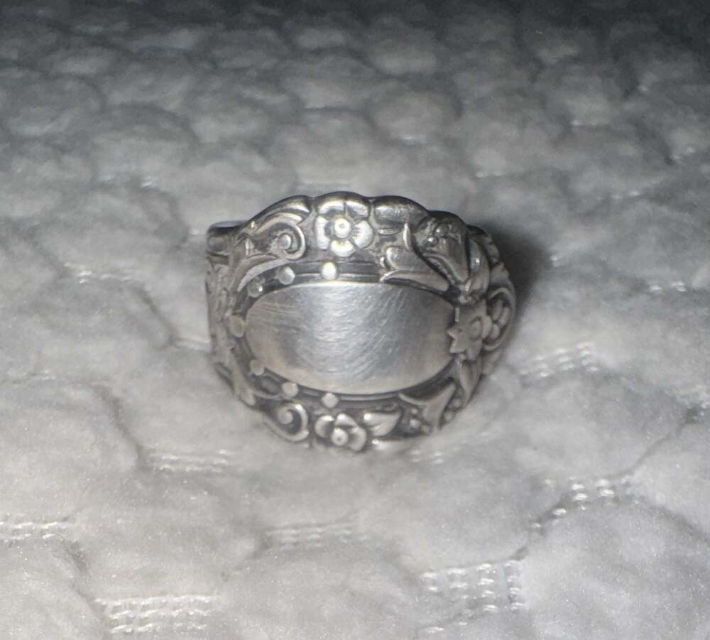 Vintage Upcycled Silverware Floral Spoon Ring